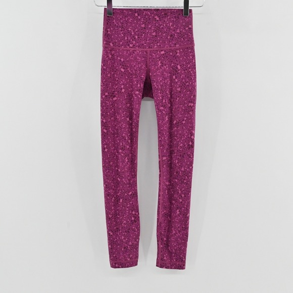 lululemon athletica Pants - Lululemon High Times Pants Womens Size 2 Paradise Geo Regal Plum Leggings Mosaic